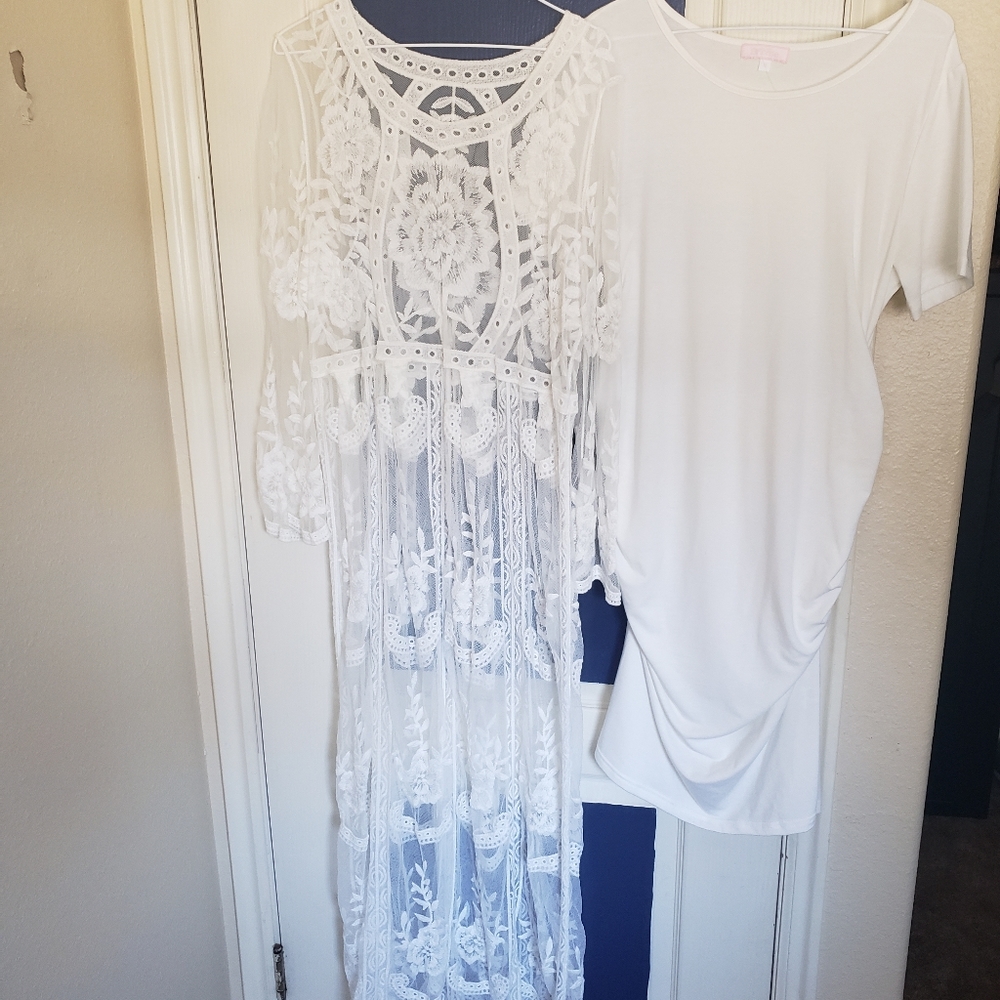 White Maternity Photo Shoot Dress